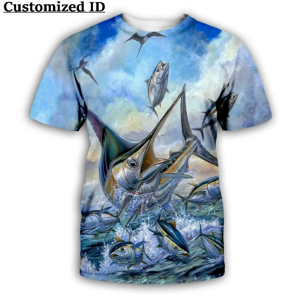 3D Fishing Print T-Shirt | Quick Dry Outdoor Sports Tee
