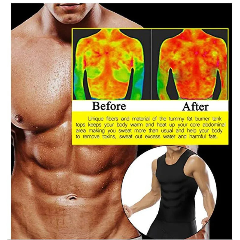 Men's Sweat Vest Sauna Suit Slimming Body Shaper Workout Tank Top