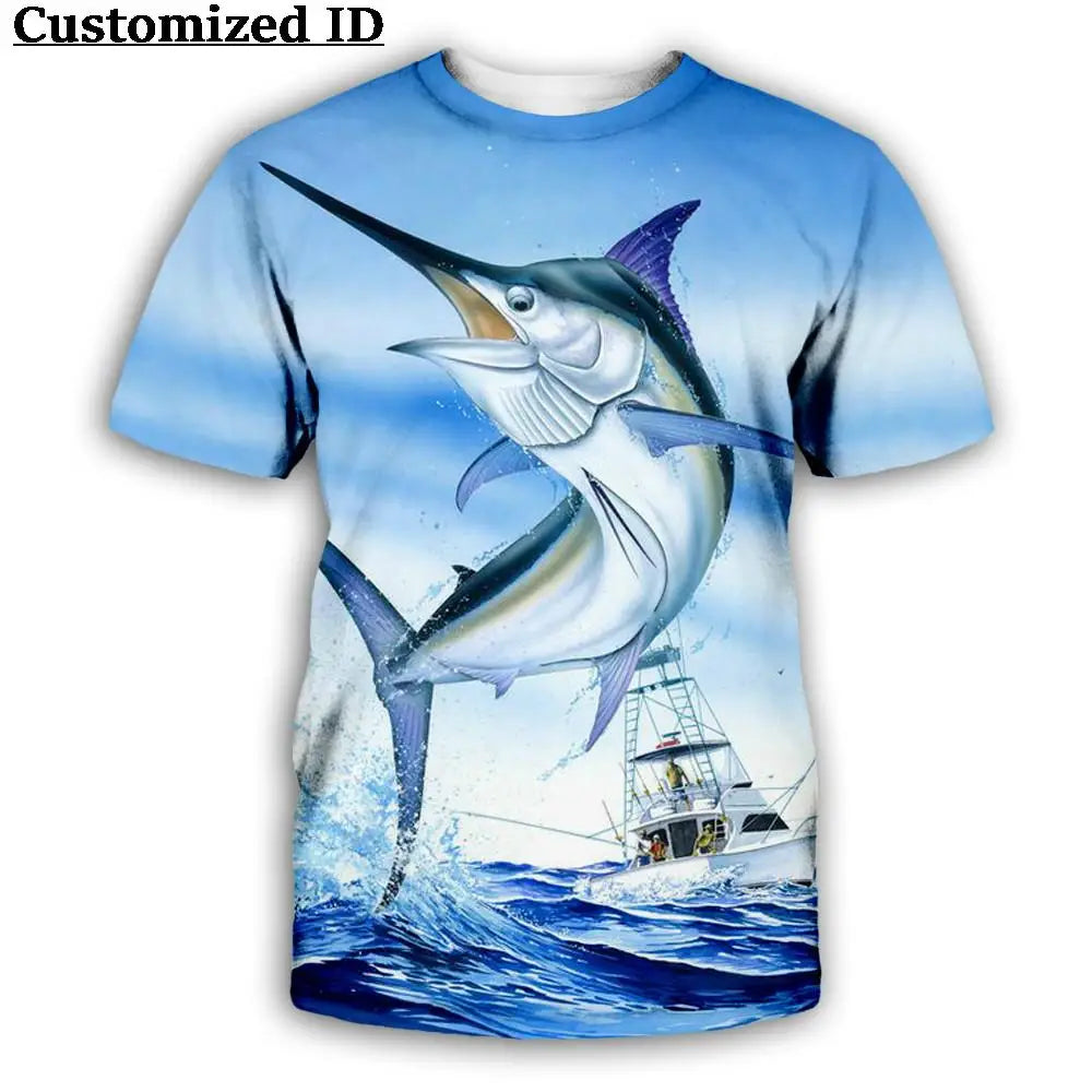 3D Fishing Print T-Shirt | Quick Dry Outdoor Sports Tee