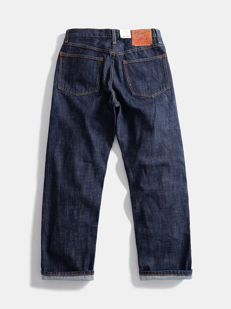 16oz Red Selvedge Denim Jeans Loose Straight Casual Pants