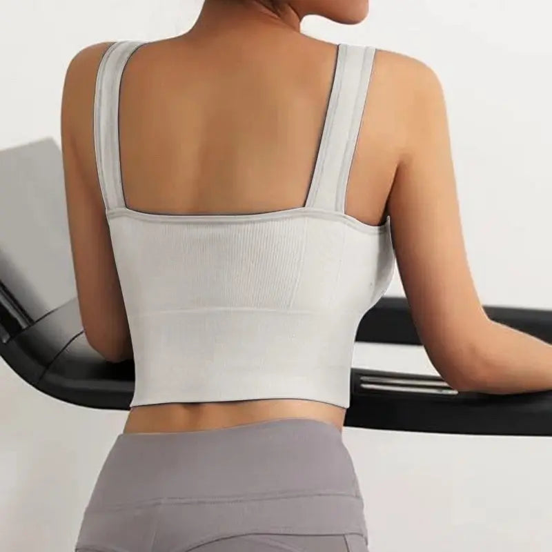 Breathable Anti-Sweat Sports Bra, Seamless Yoga Crop Top, Shockproof Push-Up Gym Workout Top