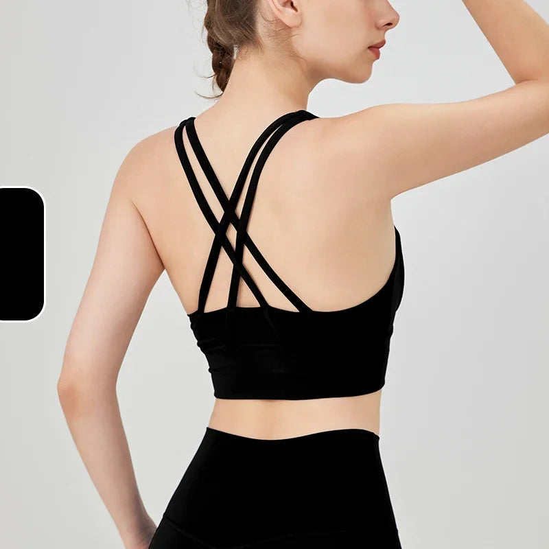 Summer Women’s Sexy Sports Bra, Cross Back Breathable Yoga Bra