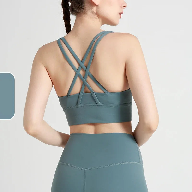Summer Women’s Sexy Sports Bra, Cross Back Breathable Yoga Bra