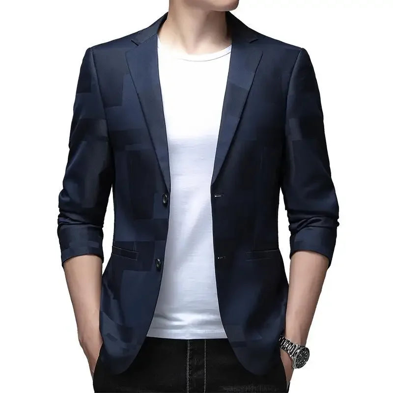 Oversize Single-Breasted Suit Blazer Plus Size Men's Jacket for Summer