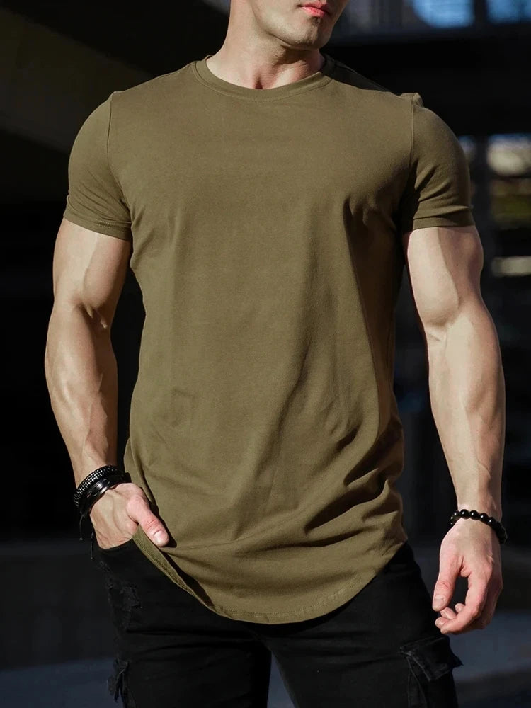 Muscle Fit Workout T-Shirt Summer Athleisure Gym Tee for Men