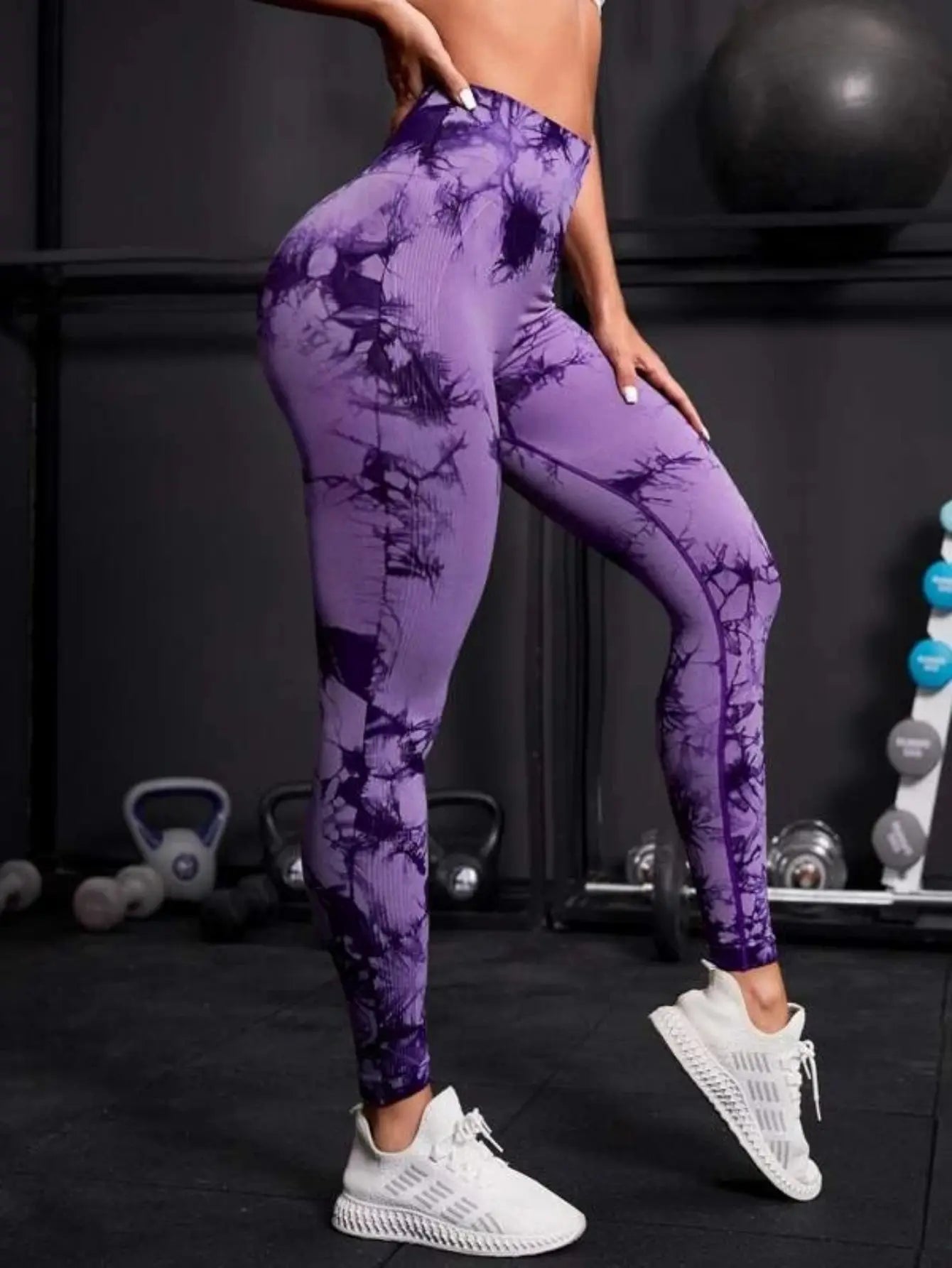 Seamless High Waist Tie Dye Leggings, Fitness Yoga Pants, Hip Lifting Elastic Tights