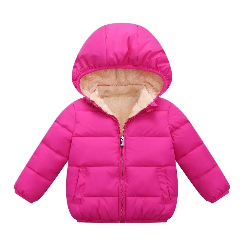 Baby Winter Coats, Thick Jackets for Boys & Girls, Plush Fur Hooded Snowsuit