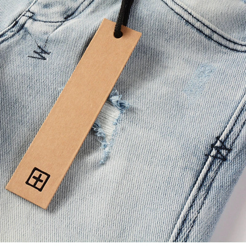 Retro Washed Light Jeans | Slim Fit Ripped Denim for Men & Women