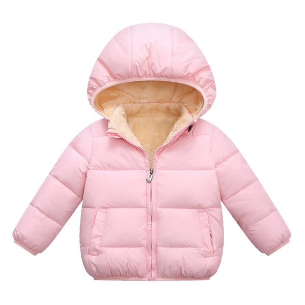 Baby Winter Coats, Thick Jackets for Boys & Girls, Plush Fur Hooded Snowsuit