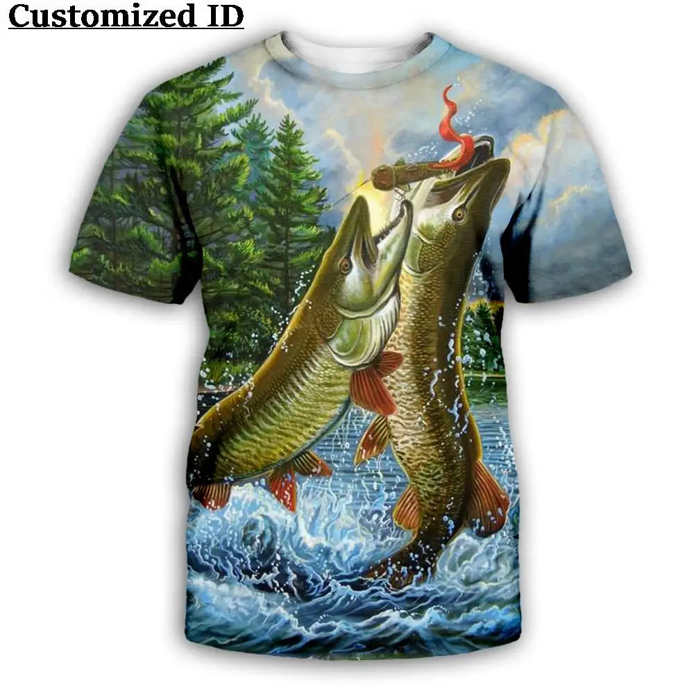 3D Fishing Print T-Shirt | Quick Dry Outdoor Sports Tee