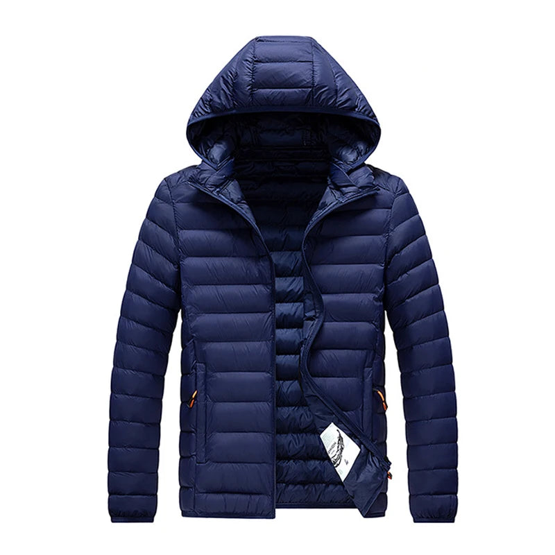 Winter Men's Warm Parka, Hooded, Thermal Padded, Windbreaker