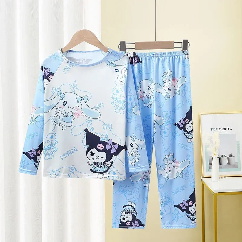Autumn Kids Pajama Set, Milk Silk Long Sleeve Sleepwear