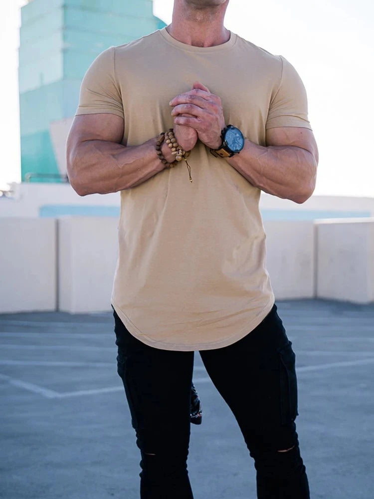 Muscle Fit Workout T-Shirt Summer Athleisure Gym Tee for Men