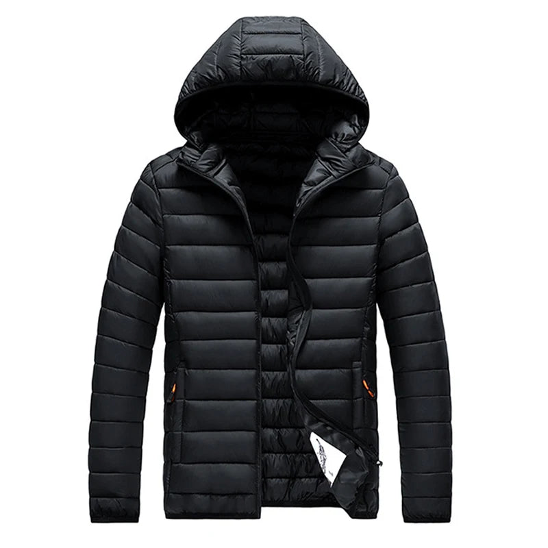 Winter Men's Warm Parka, Hooded, Thermal Padded, Windbreaker