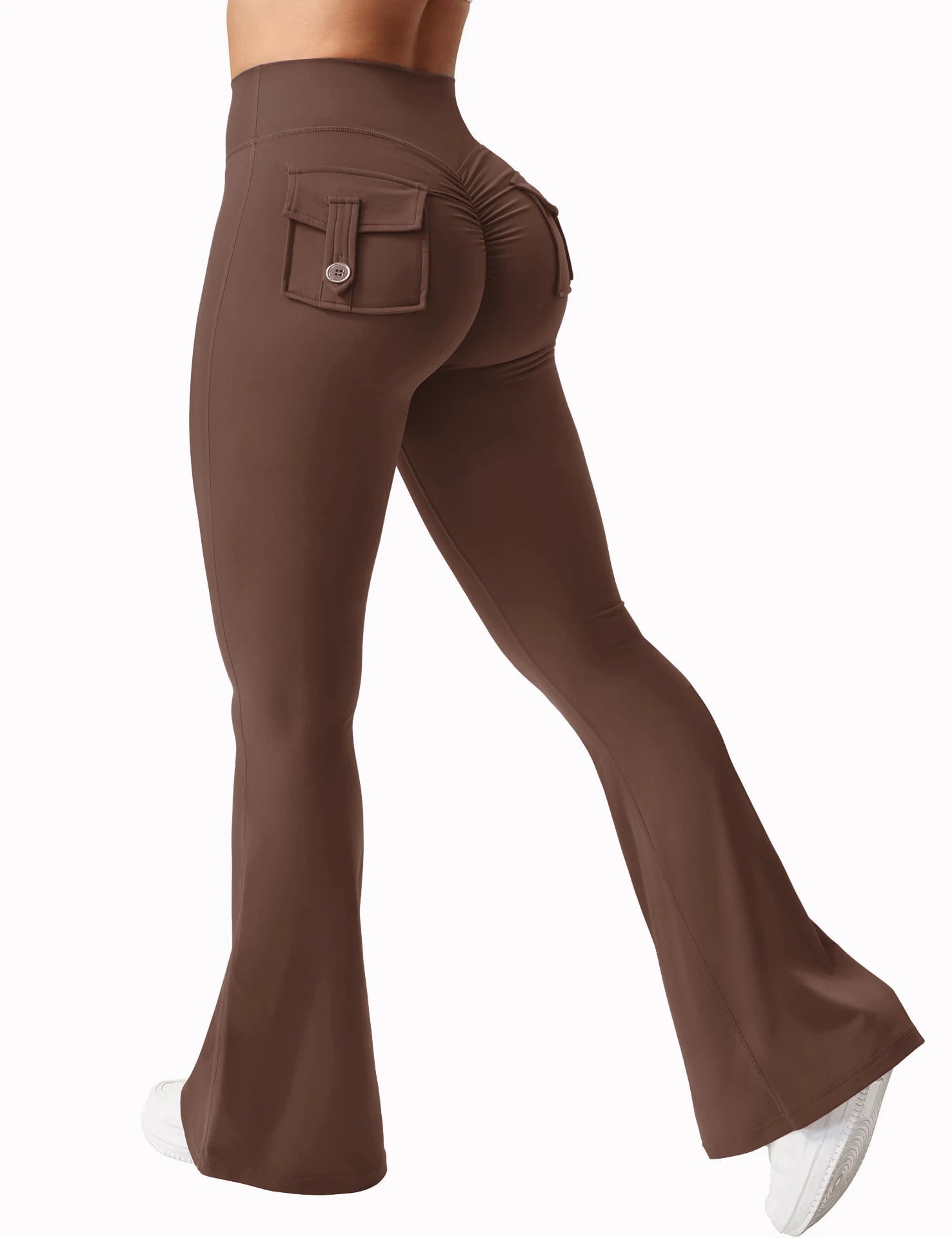 Women’s Wide Leg Yoga Leggings, High Stretch Compression Pants with Pockets