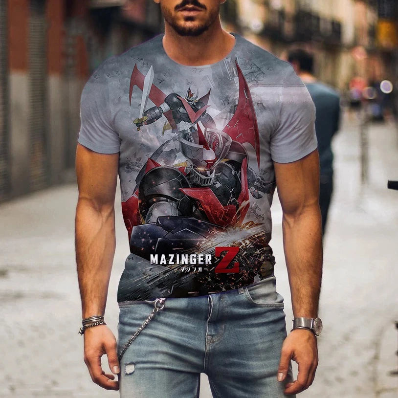 Hot Sale 3D Robot Print T-Shirt | Anime Streetwear Tee