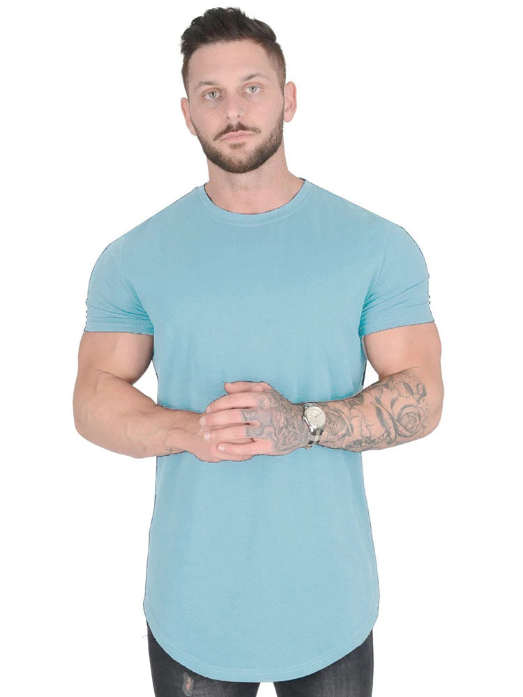 Muscle Fitness T-Shirt Summer Athleisure Gym Workout Tee for Men