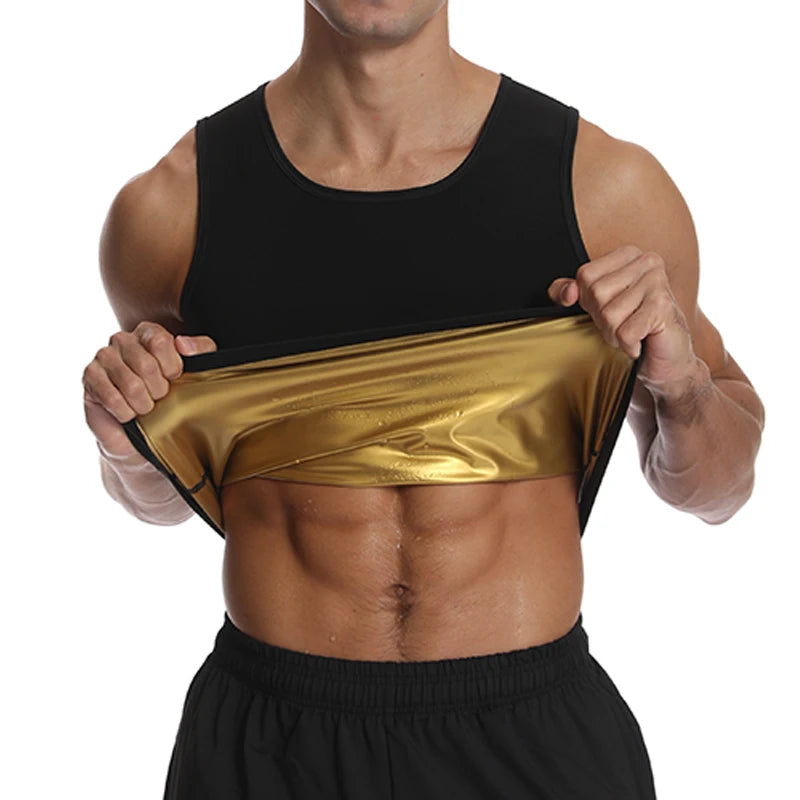 Men's Sweat Vest Sauna Suit Slimming Body Shaper Workout Tank Top