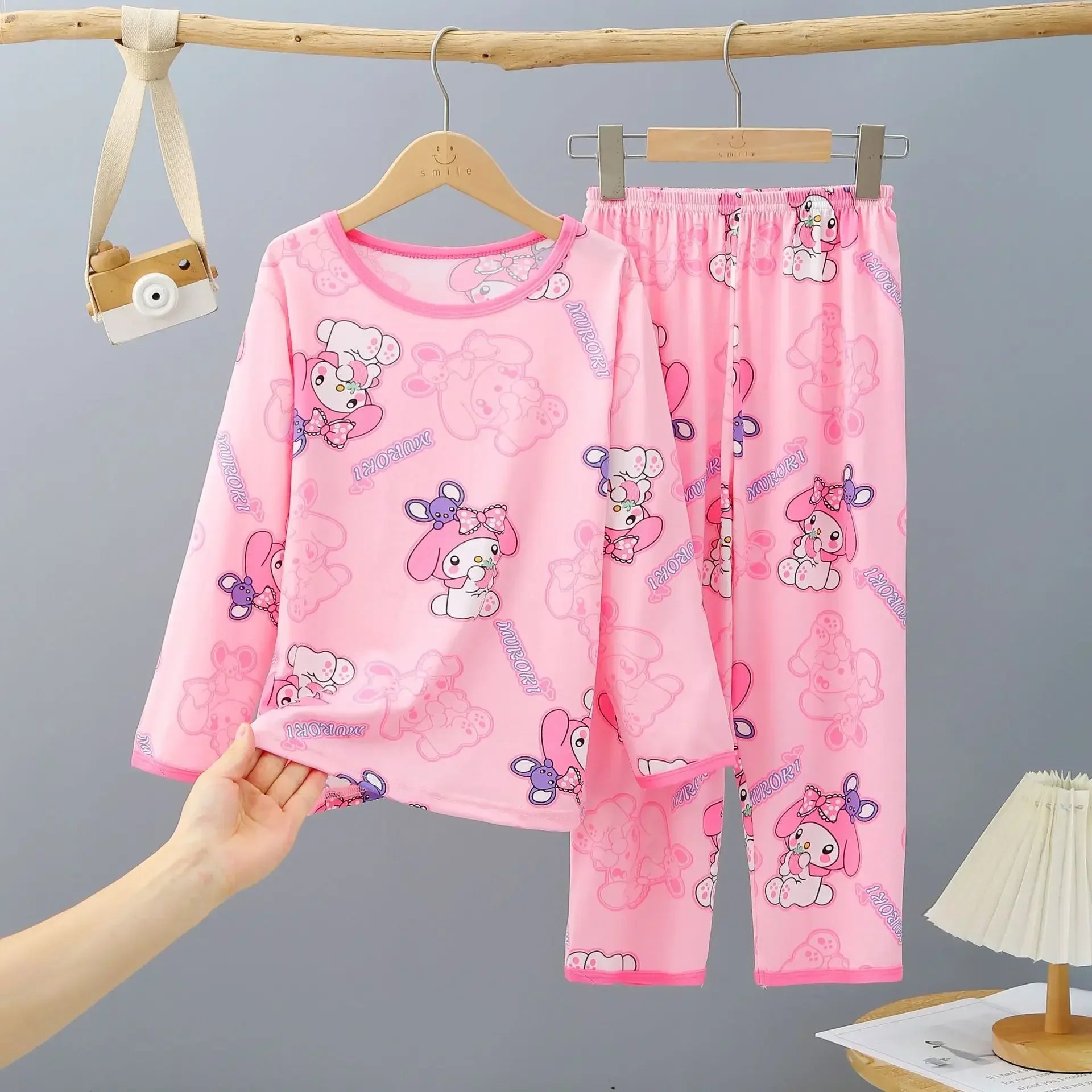 Autumn Kids Pajama Set, Milk Silk Long Sleeve Sleepwear
