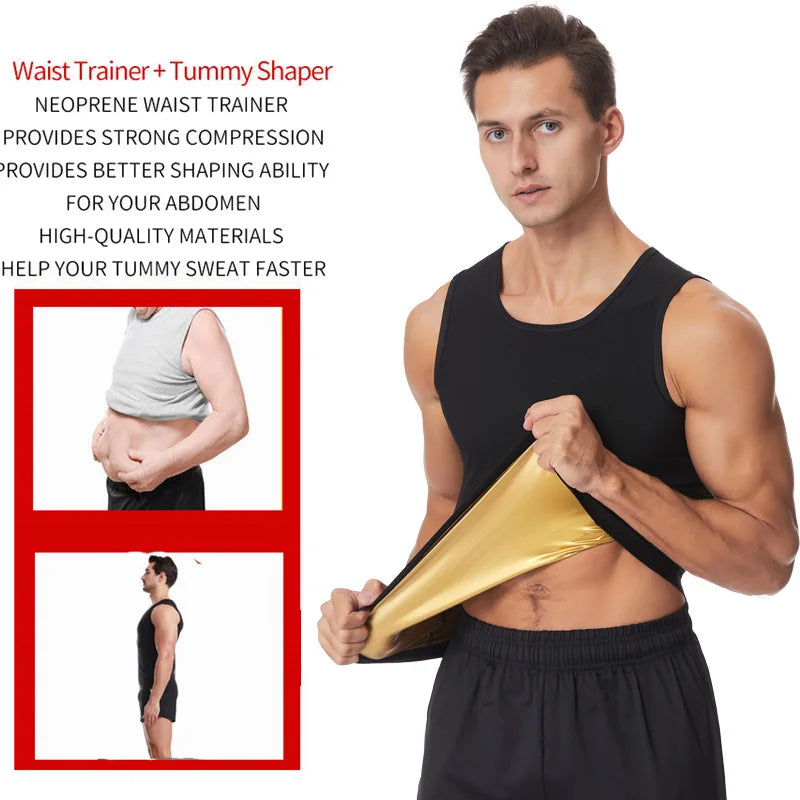 Men's Sweat Vest Sauna Suit Slimming Body Shaper Workout Tank Top