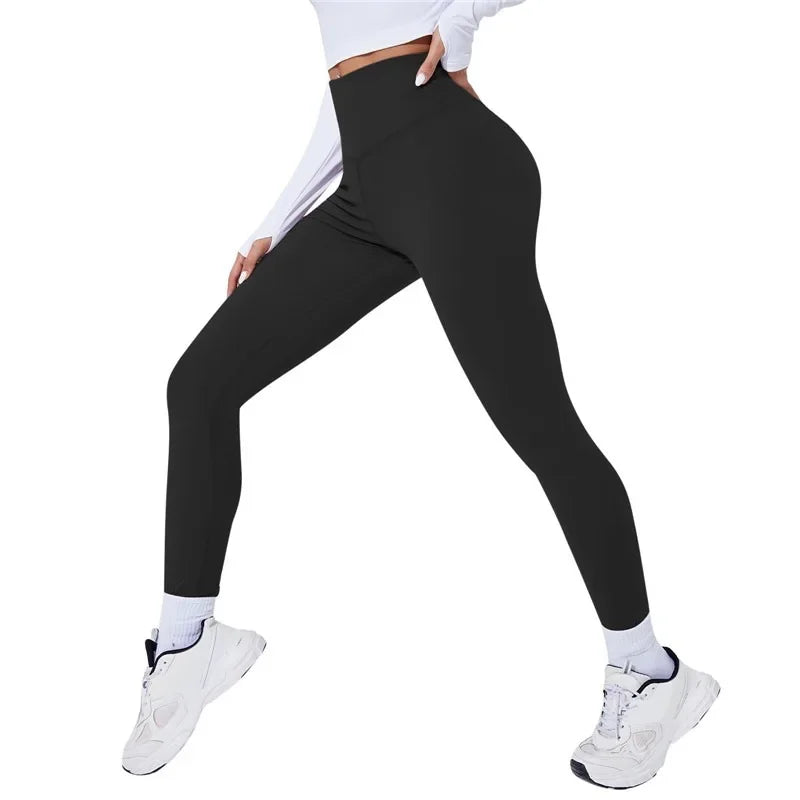 High Waist Yoga Leggings, Thermal Butt Lifting Gym Pants