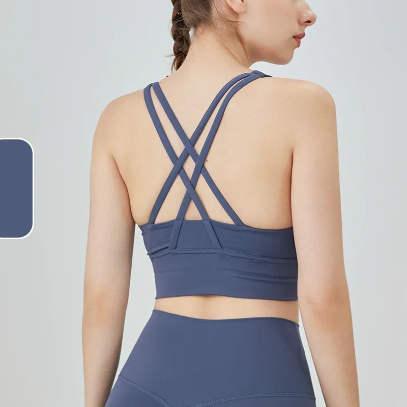Summer Women’s Sexy Sports Bra, Cross Back Breathable Yoga Bra