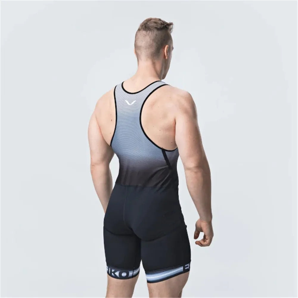 Men's Powerlift Wrestling Singlet Sport Fitness Bodysuit & Speedsuit