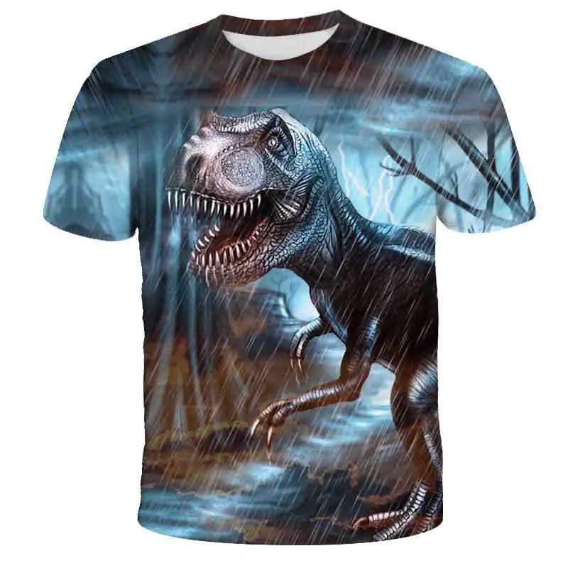 Kids Dinosaur T-Shirt, Summer Short Sleeve Tee, Boys & Girls