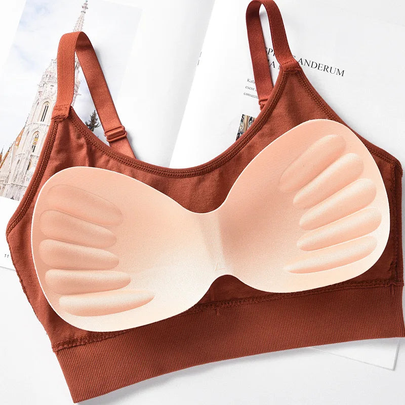 Seamless Full Cup Bralette, Wire-Free Sleep Bra, High-Quality Sports Tube Top