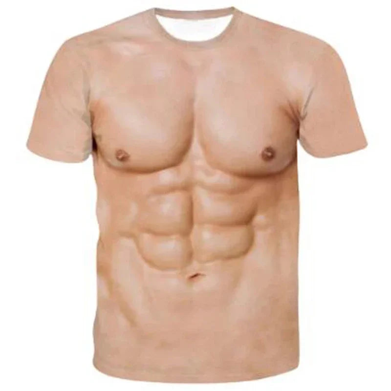 Muscle Simulation 3D Print T-Shirt | Summer Fashion Tee